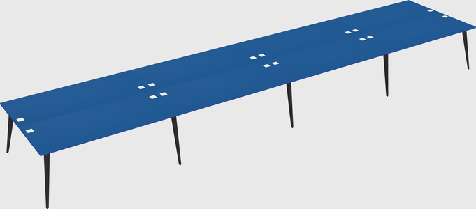 Shared rectangular office desk system