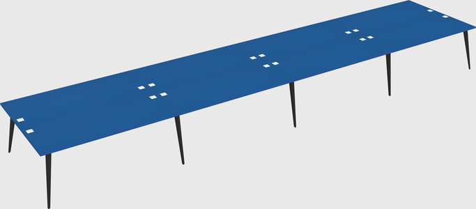 Shared rectangular office desk system
