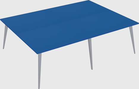 Shared rectangular office desk system
