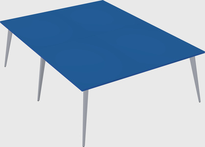 Shared rectangular office desk system