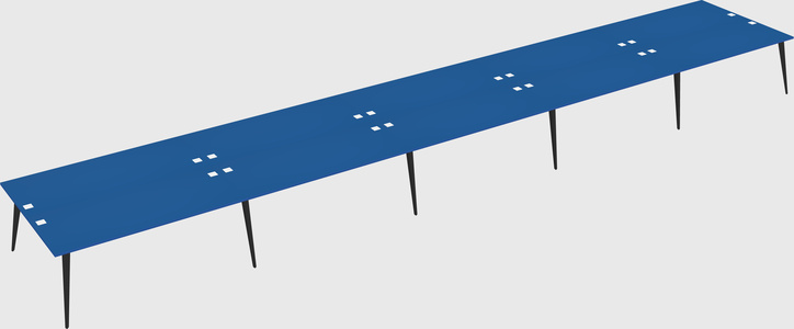 Shared rectangular office desk system