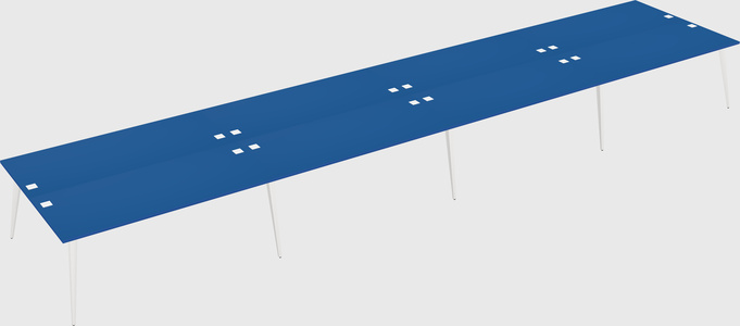 Shared rectangular office desk system