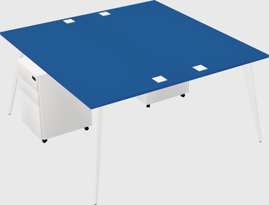 Shared rectangular office desk system