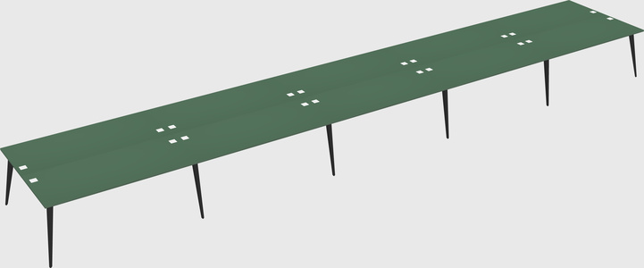 Shared rectangular office desk system