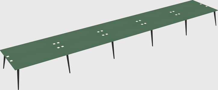 Shared rectangular office desk system