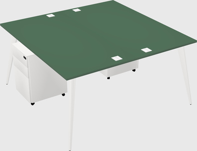 Shared rectangular office desk system