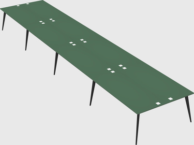 Shared rectangular office desk system