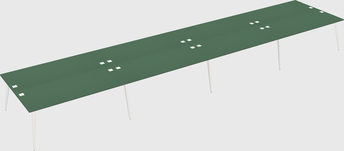 Shared rectangular office desk system