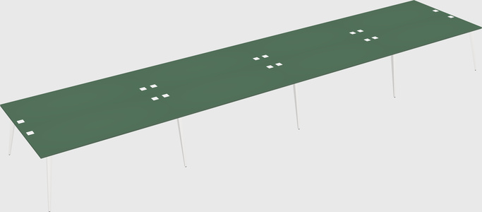 Shared rectangular office desk system