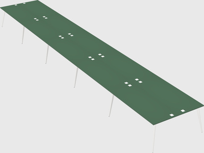 Shared rectangular office desk system