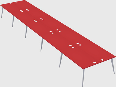Shared rectangular office desk system