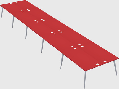 Shared rectangular office desk system
