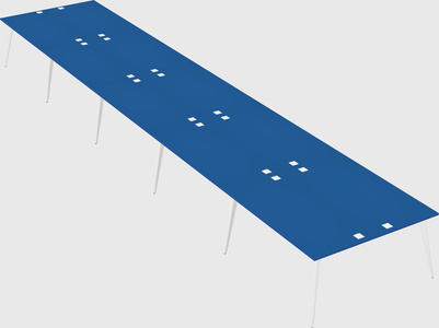 Shared rectangular office desk system