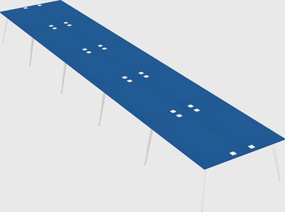 Shared rectangular office desk system