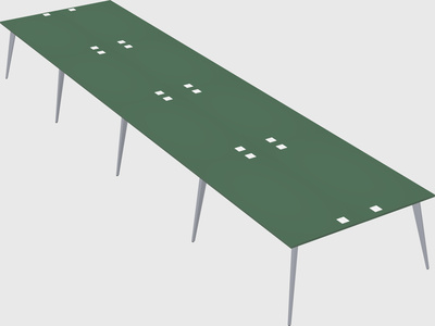 Shared rectangular office desk system