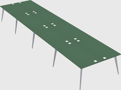 Shared rectangular office desk system
