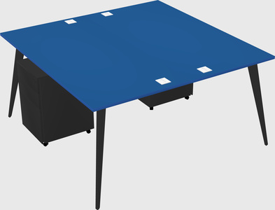 Shared rectangular office desk system