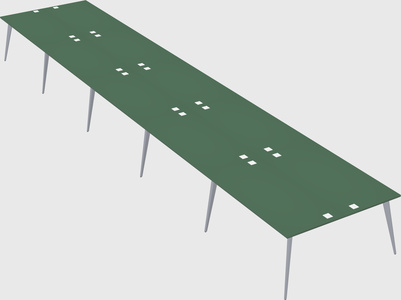 Shared rectangular office desk system