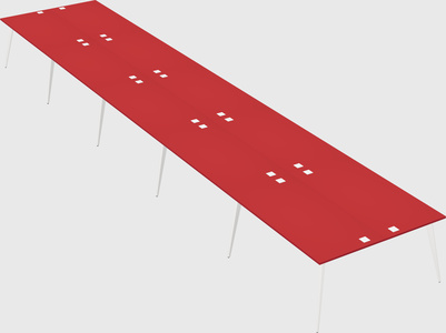 Shared rectangular office desk system