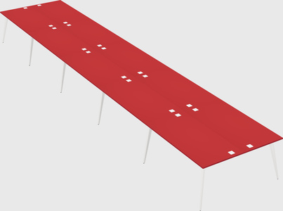 Shared rectangular office desk system