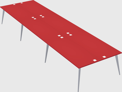 Shared rectangular office desk system