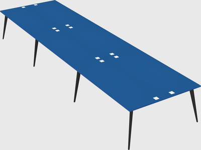 Shared rectangular office desk system