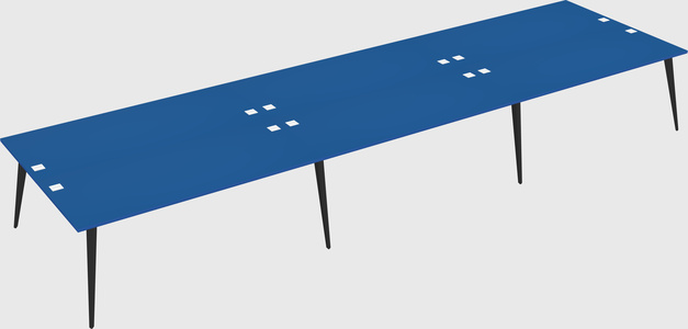 Shared rectangular office desk system