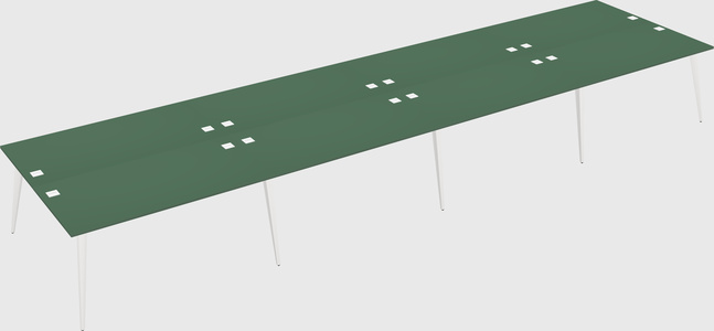 Shared rectangular office desk system