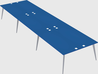 Shared rectangular office desk system