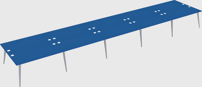 Shared rectangular office desk system