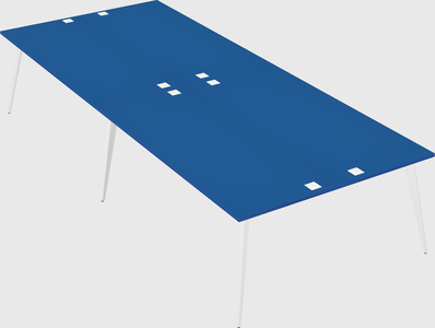 Shared rectangular office desk system