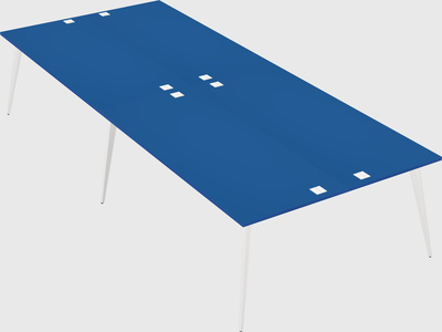 Shared rectangular office desk system
