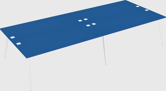 Shared rectangular office desk system