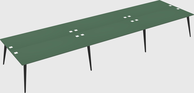 Shared rectangular office desk system