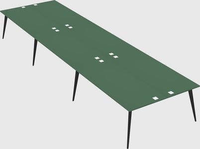 Shared rectangular office desk system