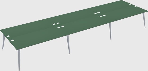 Shared rectangular office desk system