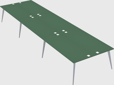 Shared rectangular office desk system