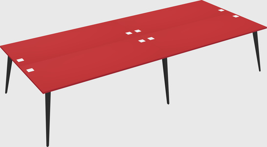 Shared rectangular office desk system