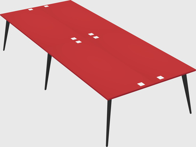 Shared rectangular office desk system