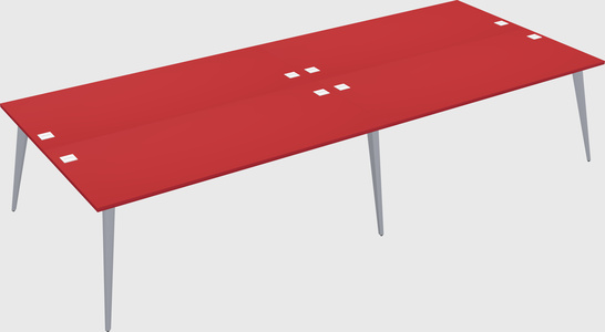 Shared rectangular office desk system