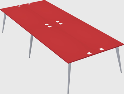 Shared rectangular office desk system