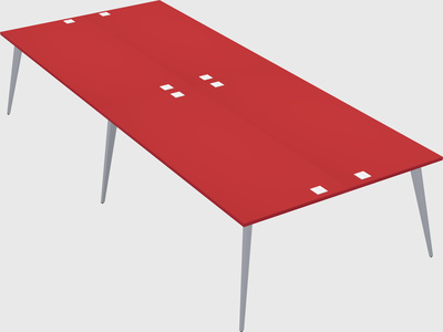 Shared rectangular office desk system