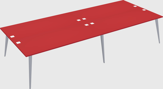 Shared rectangular office desk system