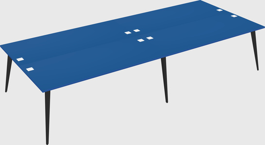 Shared rectangular office desk system