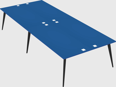 Shared rectangular office desk system