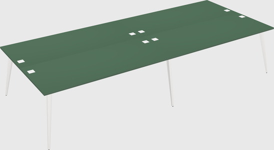Shared rectangular office desk system