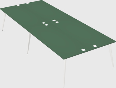 Shared rectangular office desk system