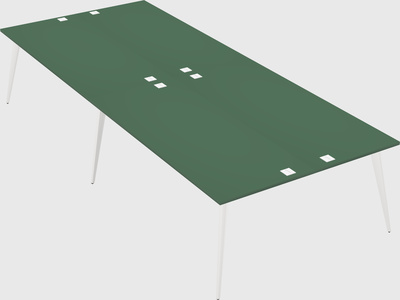 Shared rectangular office desk system