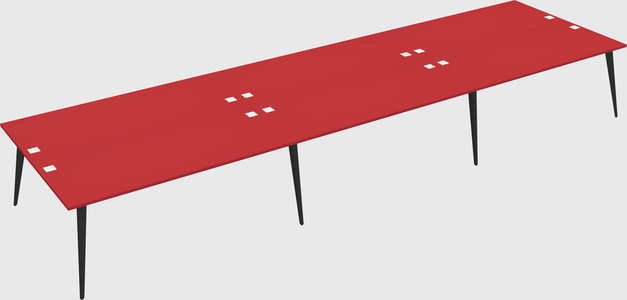 Shared rectangular office desk system