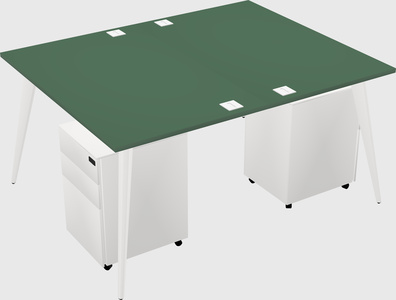 Shared rectangular office desk system